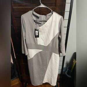 HOMEYEE Women Vintage Contrast Color Patchwork Office Pencilsize 12